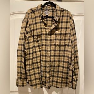 Men’s Carhartt Flannel Shirt Size 2XL Tan